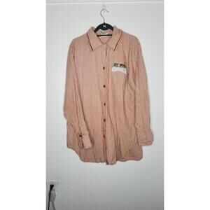 Vintage Walt Disney World Button Down XL laid Embroidered Sleep Dress 90s